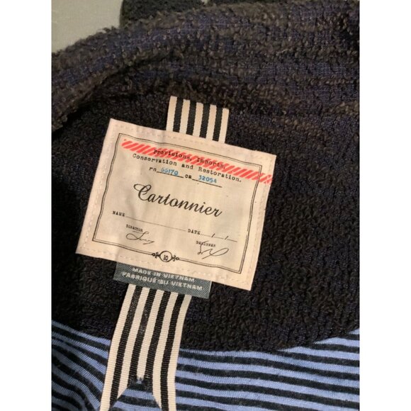 Cartonnier Anthropologie Navy Blue Textured Single Button Blazer, Size 10 - Picture 6 of 6